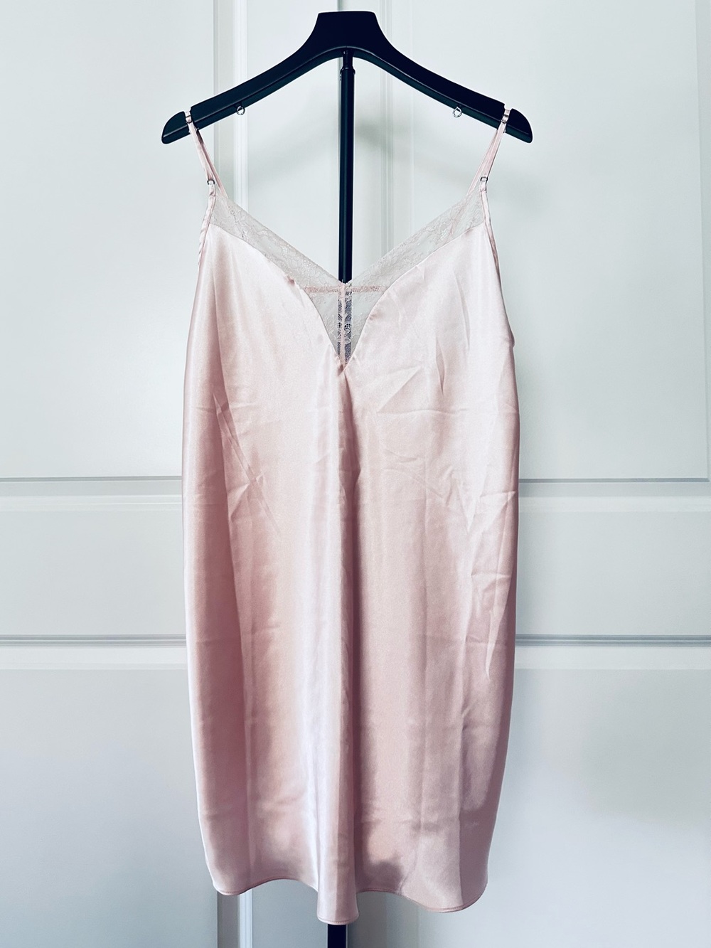 Women’s APT.9 Light Blush Pink Satin & Lace Trim Chemise Size XL